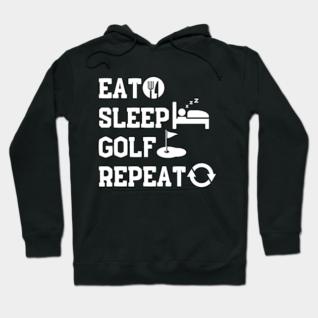 Eat Sleep Golf Repeat Hoodie by NomiCrafts